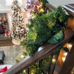 Set Of 3 Green Christmas Banister Protecting Garland Ties -Beauty Wreaths Shop dvlc v 11099 grn rs 007 63533.1667556996