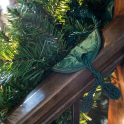 Set Of 3 Green Christmas Banister Protecting Garland Ties -Beauty Wreaths Shop dvlc v 11099 grn rs 008 58649.1667556996