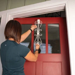 19.5" White Unique Adjustable Christmas Wreath Hanger -Beauty Wreaths Shop dvlc v 20537 wht 007 95952.1667557002