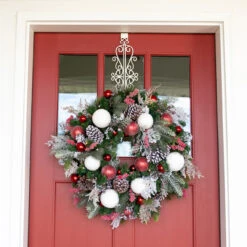 19.5" White Decorative Adjustable Wreath Hanger -Beauty Wreaths Shop dvlc v 20569 wht 007 11265.1667604821