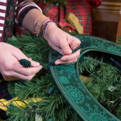 17" Basil Green Christmas Deluxe Door Saver Protective Wreath Pad -Beauty Wreaths Shop dvlc v 21102 rs 005 04604.1686180029