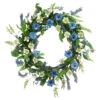 Blue And White Spring Floral Wreath, 10-Inch