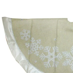 48" Gold And Silver Bordered Snowflake Christmas Tree Skirt -Beauty Wreaths Shop dyno202484774 2 31806.1667659858