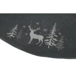 56" Gray And Black Reindeer In Forest Christmas Tree Skirt -Beauty Wreaths Shop dyno202566347 2 03 84366.1667536099