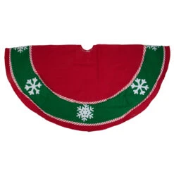 48" Red And Green Snowflakes Christmas Tree Skirt -Beauty Wreaths Shop dyno 2481620 1zsa 72450.1667530458