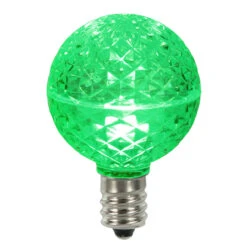 Club Pack Of 25 LED G50 Green Replacement Christmas Light Bulbs - E17 Base