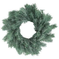 Traditional Frosted Green Pine Decorative Christmas Wreath - 12-Inch, Unlit