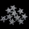 10 Battery Operated Clear LED Spun Glass Star Christmas Lights