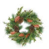 Mixed Pine With Red Leaves And Pine Cones Artificial Christmas Wreath - 26-Inch, Unlit