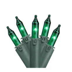 100-Count Green Commercial Grade Mini Christmas Lights - 45.5 Ft Green Wire