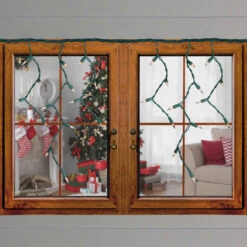 Set Of 100 Clear Everglow Mini Icicle Christmas Lights - Green Wire -Beauty Wreaths Shop hofert 1762 02 4 99675.1667657906