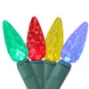 120 Multi Color LED C6 Christmas Lights - 32 Ft Green Wire