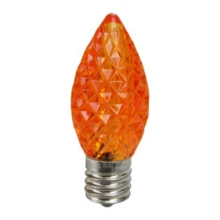 Pack Of 25 Faceted LED Orange C9 Christmas Replacement Bulbs
