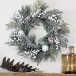 Frosted Mixed Pine And Pine Cone Artificial Christmas Wreath, 24-inch, Unlit -Beauty Wreaths Shop jmryvyrjqepgvouz7ms5jmugdfor5gk8 94832.1667488691
