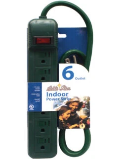 6’ Brite Star Indoor 6-Outlet Power Strip Electrical Cord – Green Wire