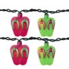 Set Of 10 Pink And Green Beach Party Sandal Patio Novelty Lights - 6.5 Ft Green Wire -Beauty Wreaths Shop keystone 905 1 21920.1667575592