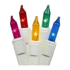 4-Count Multi-Color Mini Christmas Light Set, 6.3ft White Wire