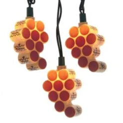 10-Count Red Wine Corks Grape Cluster Christmas Light Set, 8.8ft Green Wire -Beauty Wreaths Shop ksa20ul4310 03 13032.1667519326