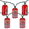10 Red Anheuser-Busch Budweiser Can Patio Lights - 9 Ft Green Wire -Beauty Wreaths Shop ksa ab9131 1 63002.1667601928