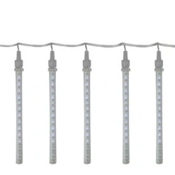 8 White Double Sided Mini Snowfall Icicle Christmas Light - 0.5 Ft Clear Wire -Beauty Wreaths Shop ksa ul2545 2 93817.1667662785