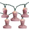 10-Count Pink Ballerina Christmas Light Set, 8.9ft Green Wire