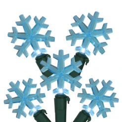 20-Count Blue LED Snowflake Christmas Light Set - 6 Ft Green Wire