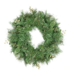 Mixed Pine And Glittered Berry Artificial Christmas Wreath - 24-Inch, Unlit