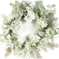 Green And White Hydrangea Glittered Berry Artificial Christmas Wreath - 24-Inch, Unlit -Beauty Wreaths Shop melrose2056355 02 21339.1667662881