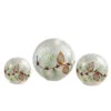 Set Of 3 LED Frosted Snowball Berries And Pine Glass Christmas Globes With Timer - 8" -Beauty Wreaths Shop melrose 68368 62215.1667576746