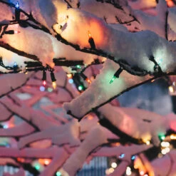 Set Of 300 Multi-Color Mini Christmas Lights 2.5" Spacing - Green Wire -Beauty Wreaths Shop multi colorlights snowy lifestyle 82280.1669226798