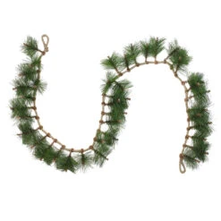6' X 5" Long Needle Pine And Rope Rustic Artificial Christmas Garland - Unlit