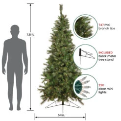 7.5' Pre-Lit Slim Canyon Pine Half Wall Artificial Christmas Tree - Clear Lights -Beauty Wreaths Shop northlight20gb20ytc257 gr 93554.1667263640