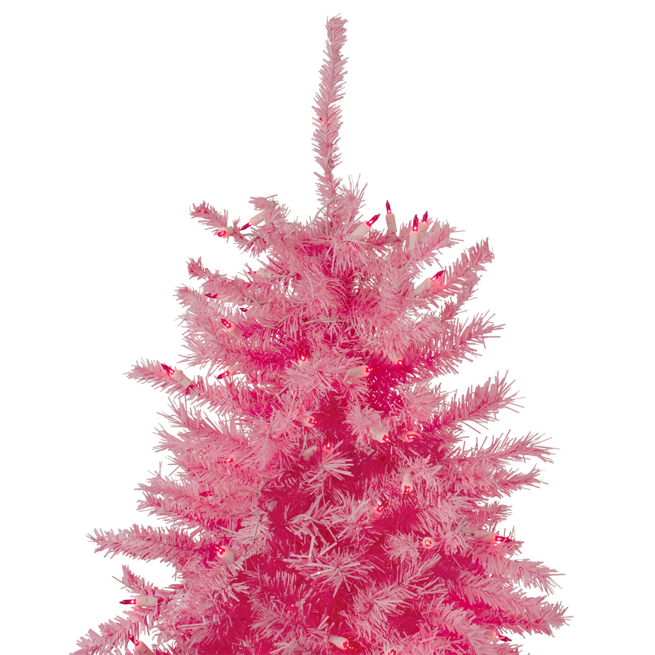 7.5' Pre-Lit Pink Tinsel Slim Artificial Christmas Tree - Pink Lights 5 7.5' Pre-Lit Pink Tinsel Slim Artificial Christmas Tree - Pink Lights - Image 3