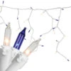 50 Blue And Clear Mini Window Curtain Icicle Christmas Lights - 2.6 Ft White Wire -Beauty Wreaths Shop northlight20ha16039 22793.1667662179