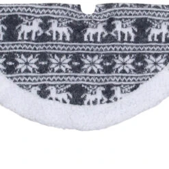 20" Gray Reindeer Lodge Mini Christmas Tree Skirt With Sherpa Trim -Beauty Wreaths Shop northlight20l27927 26710.1667572673