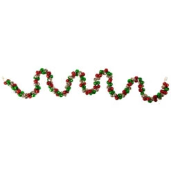 5' Red, Green And Gold Jingle Bell Christmas Garland
