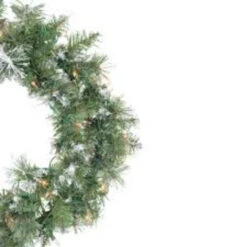 Pre-Lit Snow Mountain Pine Artificial Christmas Wreath - 30-Inch, Clear Lights -Beauty Wreaths Shop northlight20m88647 03 85321.1667641282