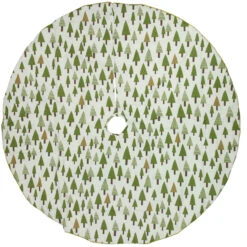 48" Cream White And Green Forest Christmas Tree Skirt -Beauty Wreaths Shop northlight20n02722b 92814.1667573557