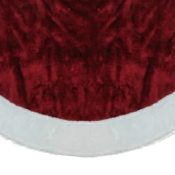 48" White And Burgundy Plush Christmas Tree Skirt -Beauty Wreaths Shop northlight20n90764 94306.1667573342