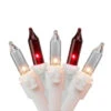 150 Red And Clear Mini Icicle Christmas Lights - 8.75 Ft White Wire -Beauty Wreaths Shop northlight20nl02374 26606.1667655407