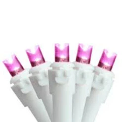 50 Pink LED Wide Angle Christmas Lights - 16.25 Ft White Wire -Beauty Wreaths Shop northlight20nl02567 03 89355.1667659902