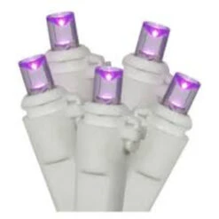 50 Purple LED Wide Angle Christmas Lights - 16.25 Ft White Wire -Beauty Wreaths Shop northlight20nl02572 03 96127.1667578391