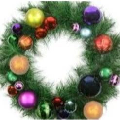 Multi-Colored Ornaments And Artificial Pine Christmas Wreath, 24-Inch, Unlit -Beauty Wreaths Shop northlight20s84890 03 88727.1667533624