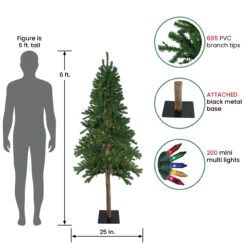 6' Pre-Lit Medium Alpine Artificial Christmas Tree - Multicolor Lights -Beauty Wreaths Shop northlight20v27432 51163.1667572687