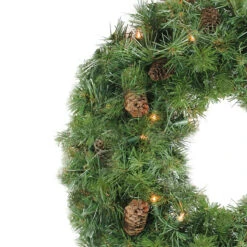 Pre-Lit Dakota Pine Artificial Christmas Wreath - 24-Inch, Clear Lights -Beauty Wreaths Shop northlight20z99420 02295.1667659850