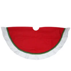 48" Red And White Contemporary Christmas Tree Skirt -Beauty Wreaths Shop northlight 550001go 82880.1667659203