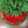48" Red And Brown Velveteen With Cheetah Print Border Christmas Tree Skirt -Beauty Wreaths Shop northlight 560100go 10042.1667659792
