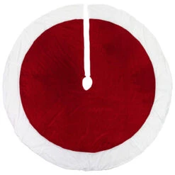60" Red And White Solid Round Christmas Tree Skirt -Beauty Wreaths Shop northlight 580998go 1 02181.1667657669