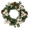 Decorated Cream Colored Poinsettia And Berry Artificial Christmas Wreath, 24-Inch, Unlit -Beauty Wreaths Shop northlight s92647 update 39488.1667517880