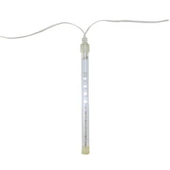 Set Of 10 White Transparent Dripping Icicle Snowfall Christmas Light Tubes - 14.25 Ft Clear Wire